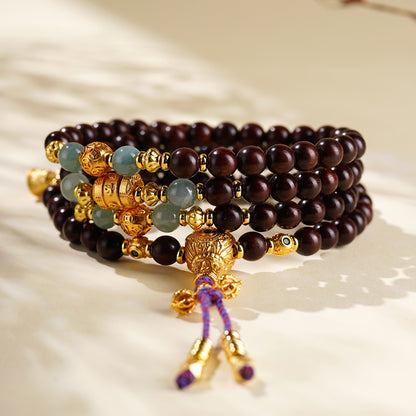 Sandalwood Jade Harmony Wrap Bracelet
