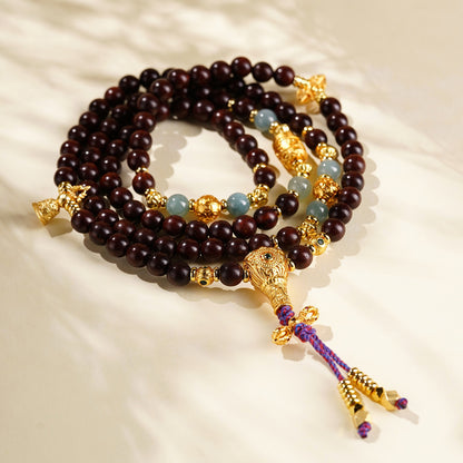 Sandalwood Jade Harmony Wrap Bracelet