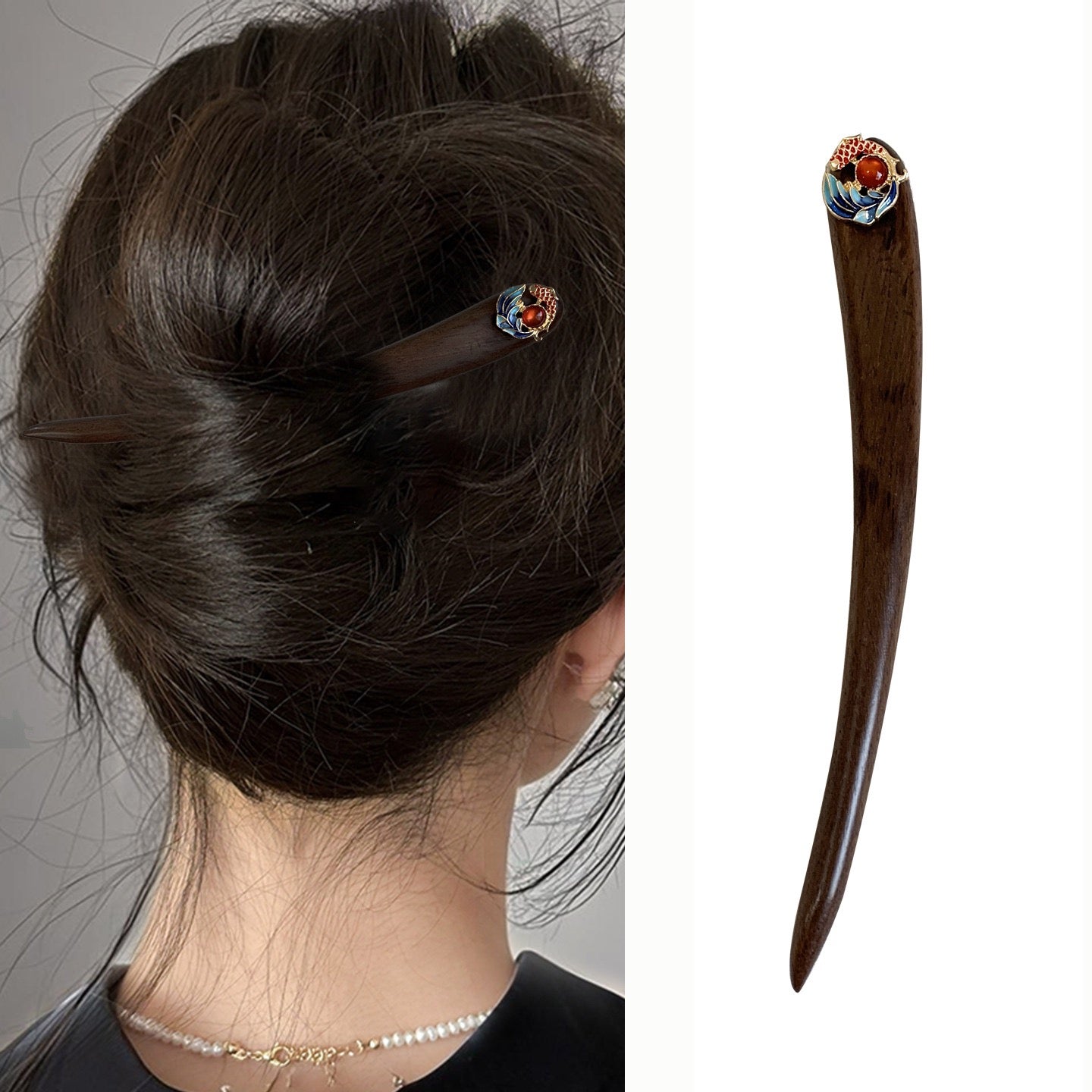 Sandalwood Koi Hair Stick