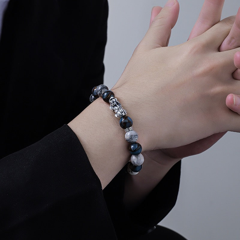 Silver-plated wealth Pixiu bracelet