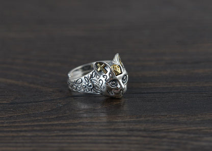 Silver Cat Guardian Ring