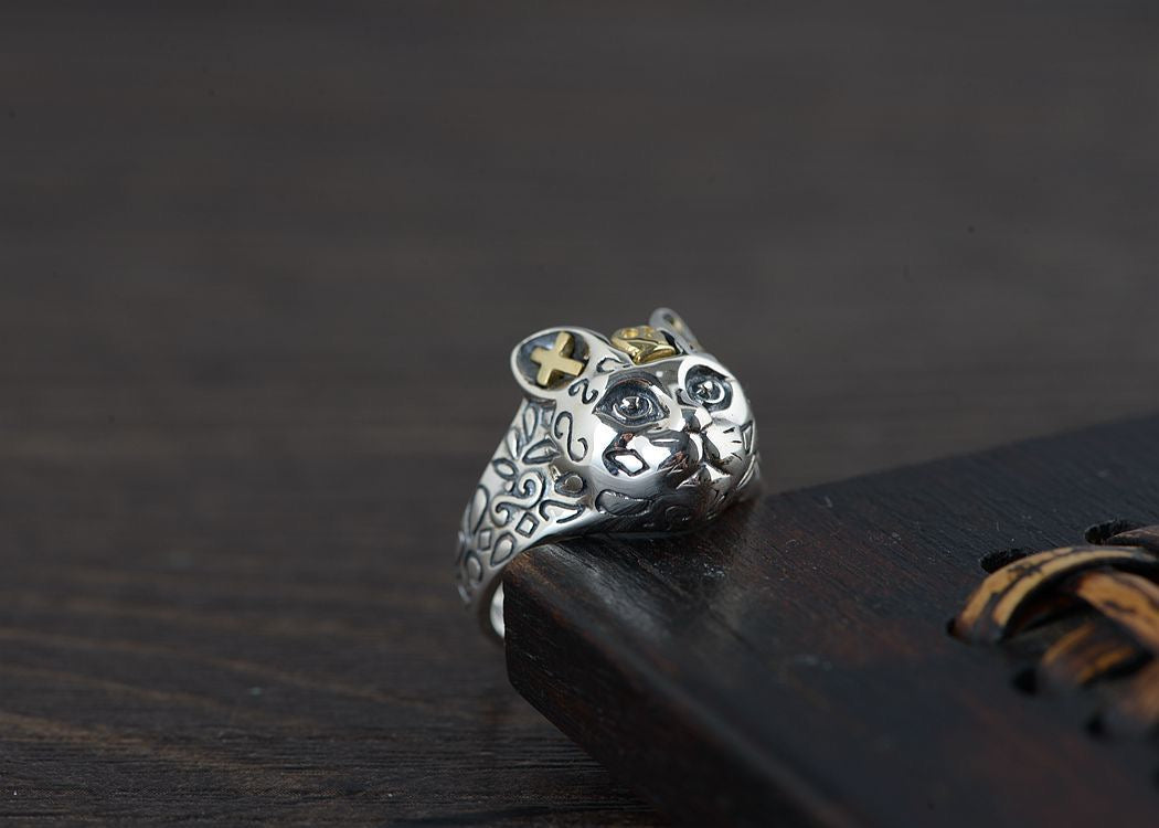 Silver Cat Guardian Ring