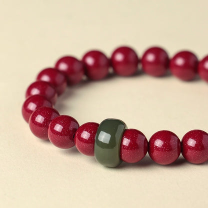 Silver Gourd Cinnabar Wealth Bracelet