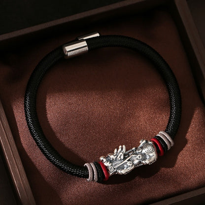 Silver Pixiu Vajra Knot Fortune Bracelet