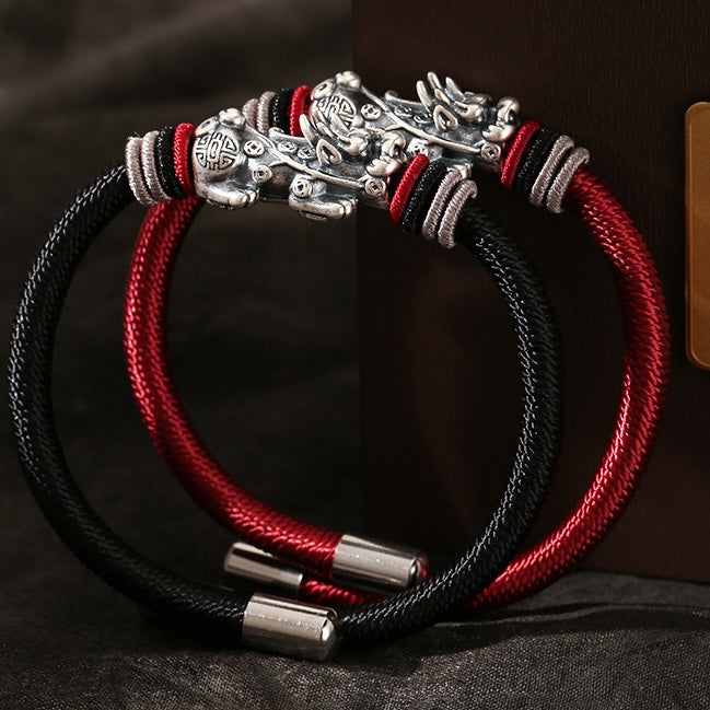 Silver Pixiu Vajra Knot Fortune Bracelet
