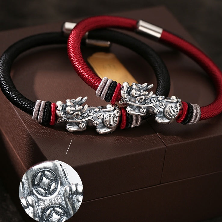 Silver Pixiu Vajra Knot Fortune Bracelet
