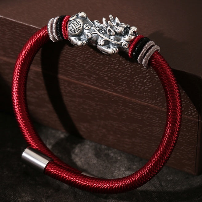 Silver Pixiu Vajra Knot Fortune Bracelet