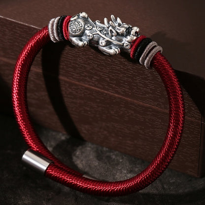 Silver Pixiu Vajra Knot Fortune Bracelet