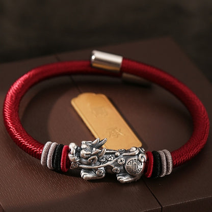 Silver Pixiu Vajra Knot Fortune Bracelet
