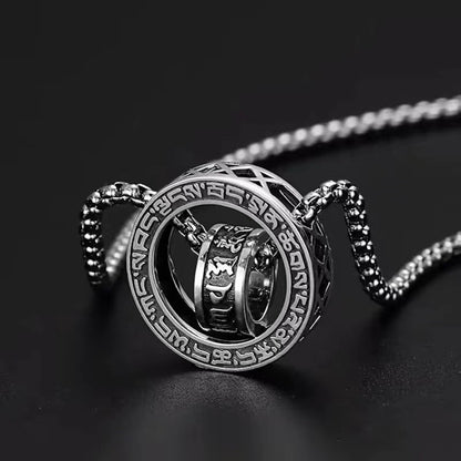 Six-Mantra Peace Buckle Men’s Necklace