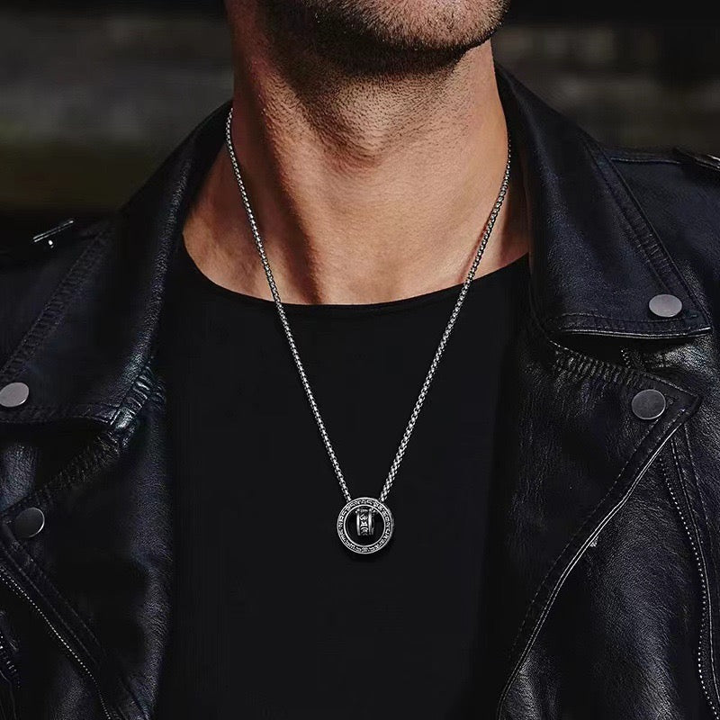 Six-Mantra Peace Buckle Men’s Necklace