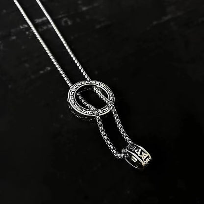 Six-Mantra Peace Buckle Men’s Necklace