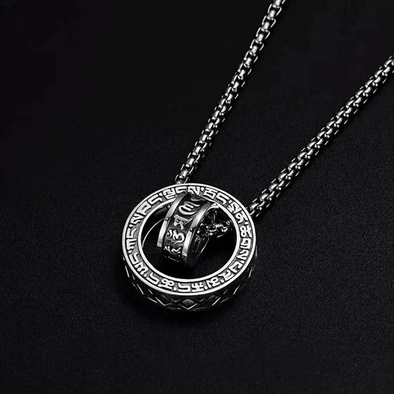 Six-Mantra Peace Buckle Men’s Necklace