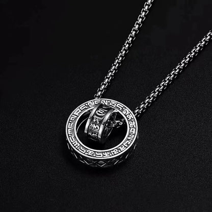 Six-Mantra Peace Buckle Men’s Necklace