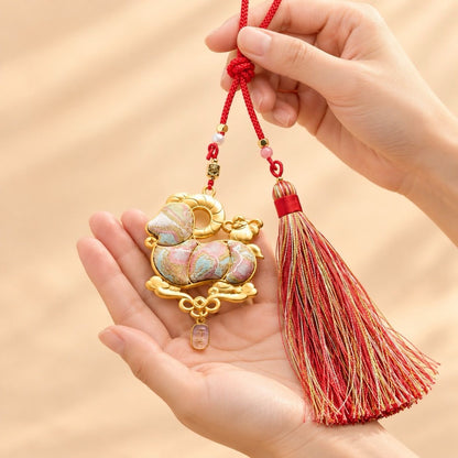 Song Brocade Five Blessings Goat Tassel Charm