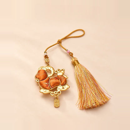 Song Brocade Five Blessings Goat Tassel Charm