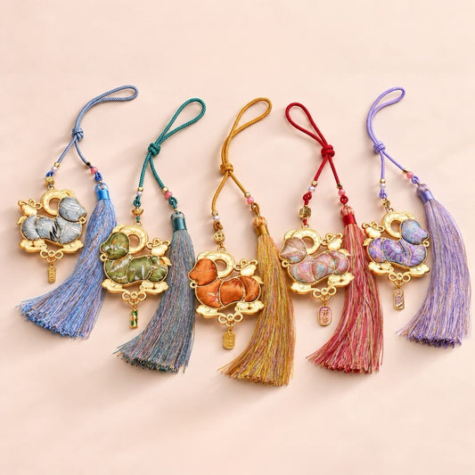 Song Brocade Five Blessings Goat Tassel Charm