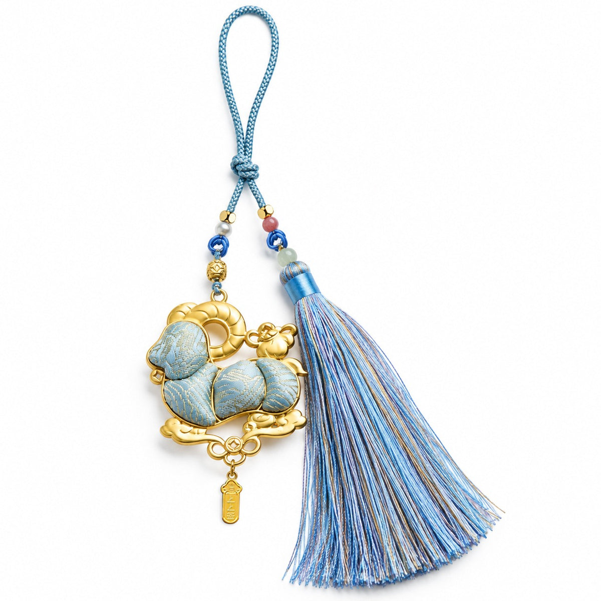 Song Brocade Five Blessings Goat Tassel Charm