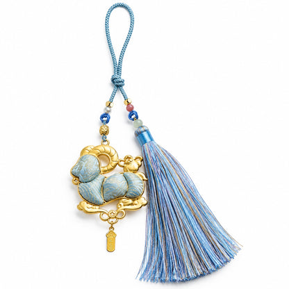 Song Brocade Five Blessings Goat Tassel Charm