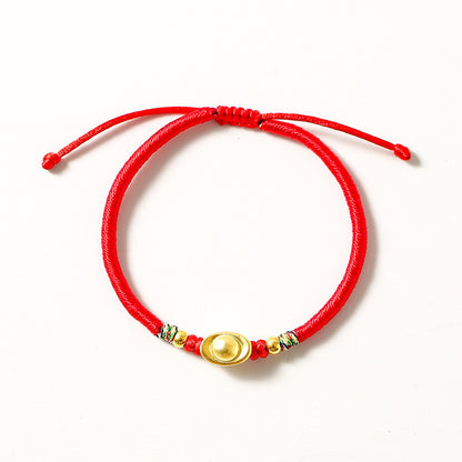 Sycee Wealth Red String Bracelet
