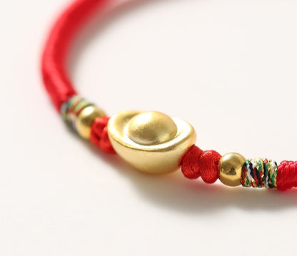 Sycee Wealth Red String Bracelet