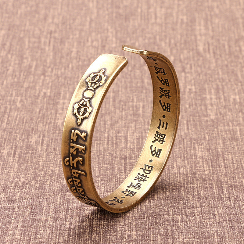 Tibetan Sanskrit Copper Healing Bracelet Bangle - Fortune & Karma