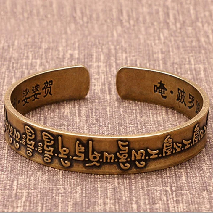 Tibetan Sanskrit Copper Healing Bracelet Bangle - Fortune & Karma