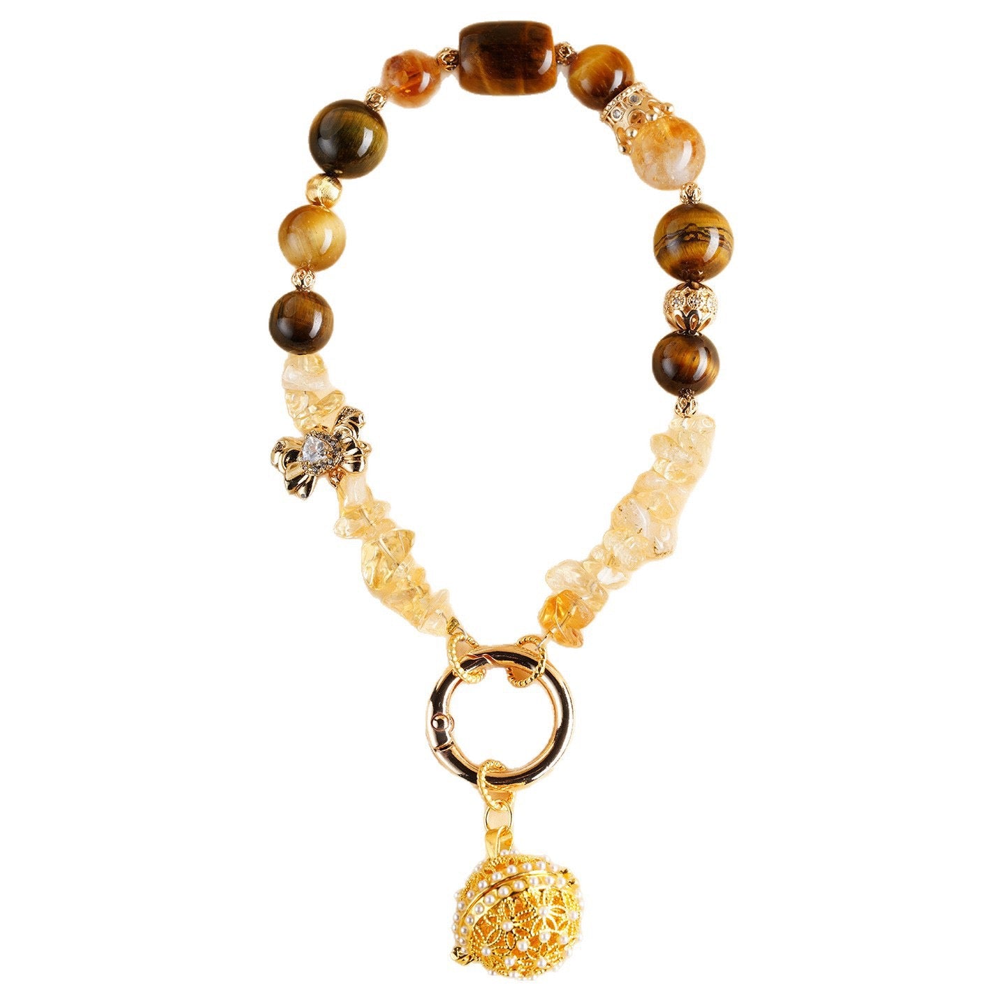 Tiger Eye Citrine Fortune Charm