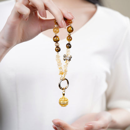 Tiger Eye Citrine Fortune Charm