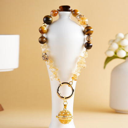 Tiger Eye Citrine Fortune Charm