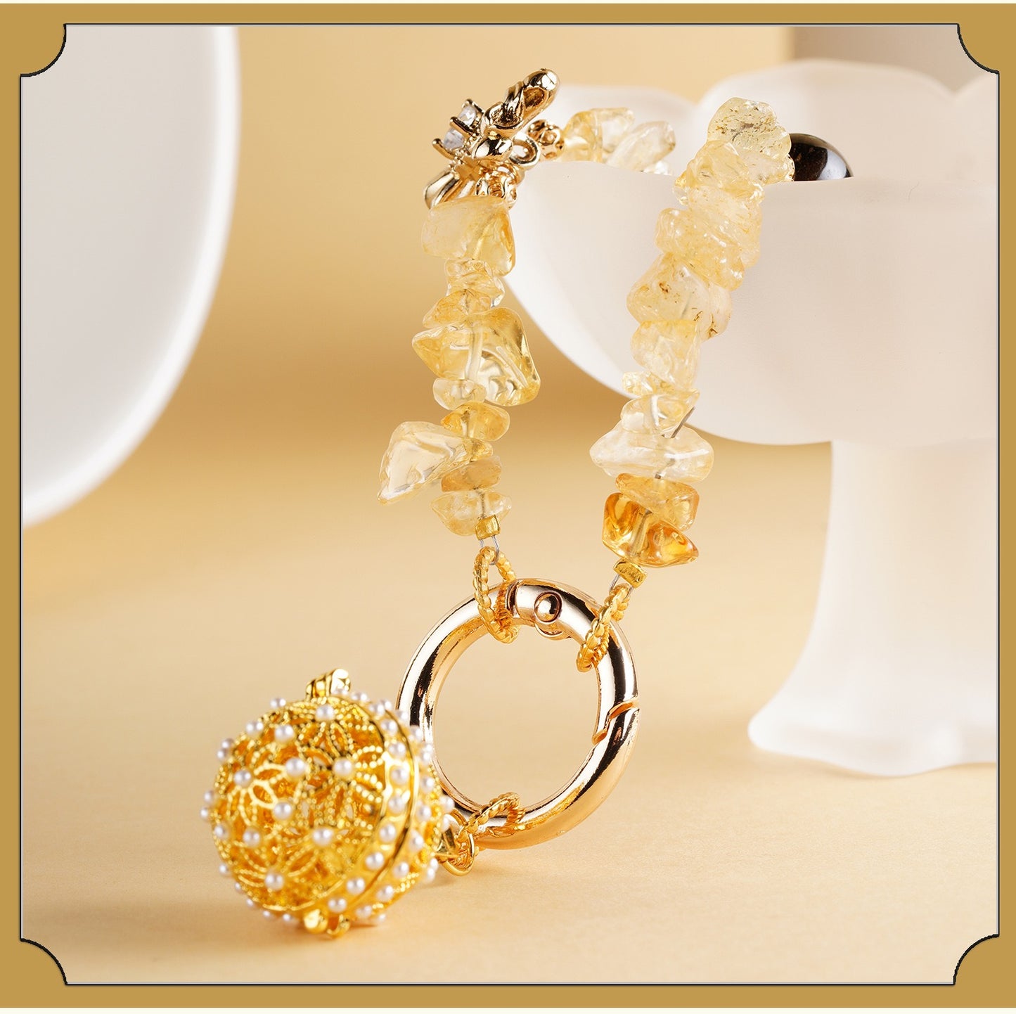Tiger Eye Citrine Fortune Charm
