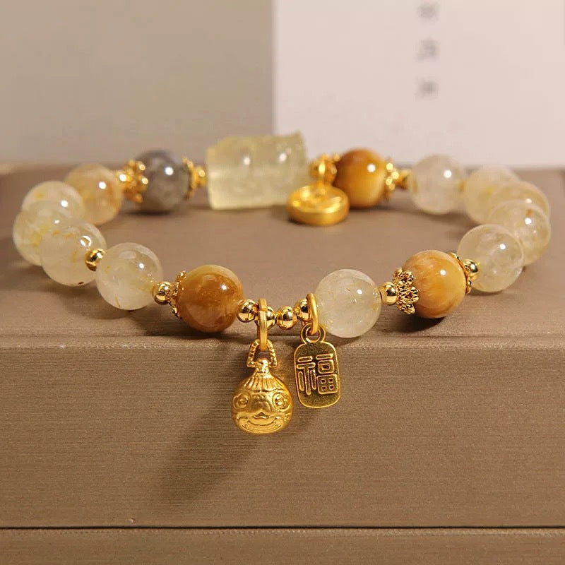 Wealth Guardian Crystal Bead Bracelet