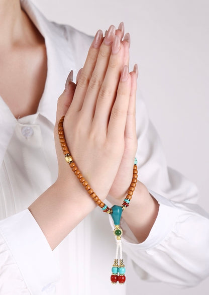 Wild Olive Pit Handheld Mala Beads