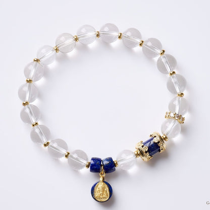 Zaki Lhamo Clear Quartz Lapis Bracelet