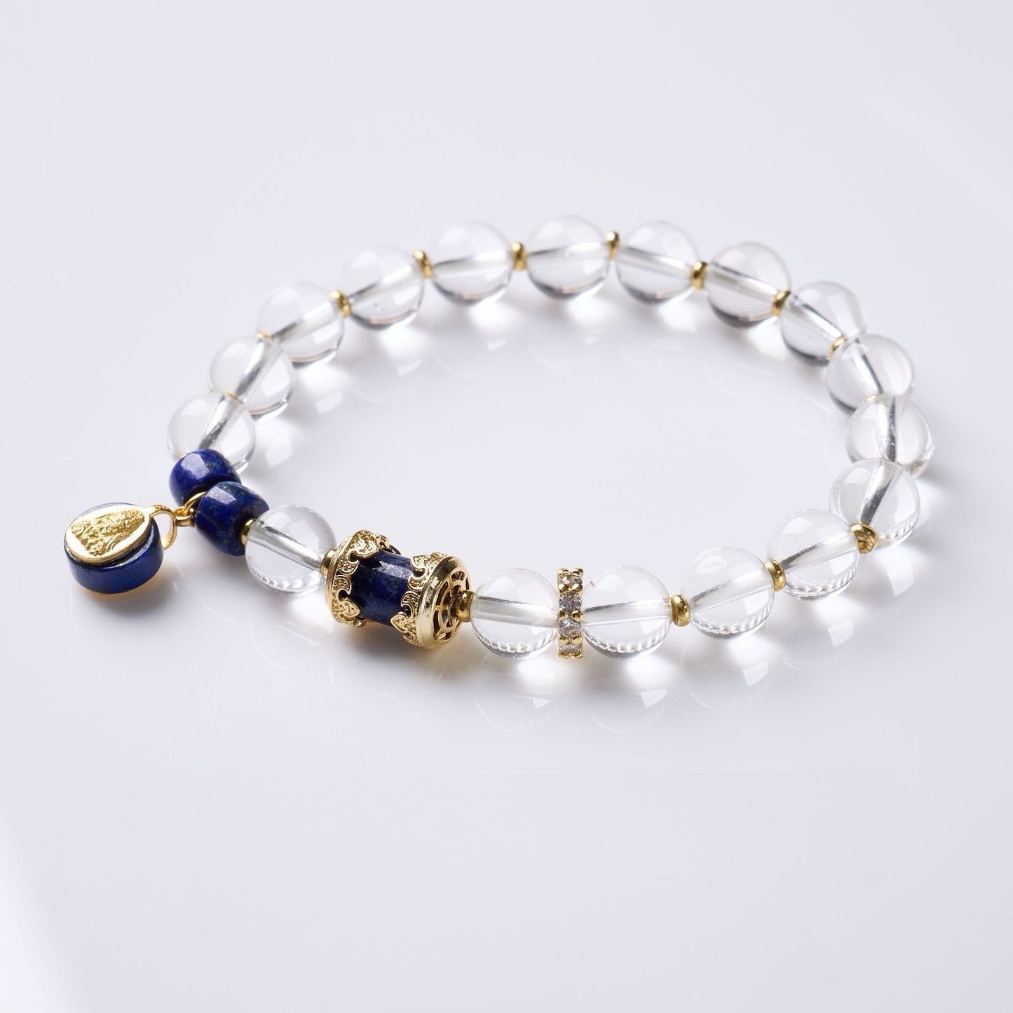 Zaki Lhamo Clear Quartz Lapis Bracelet