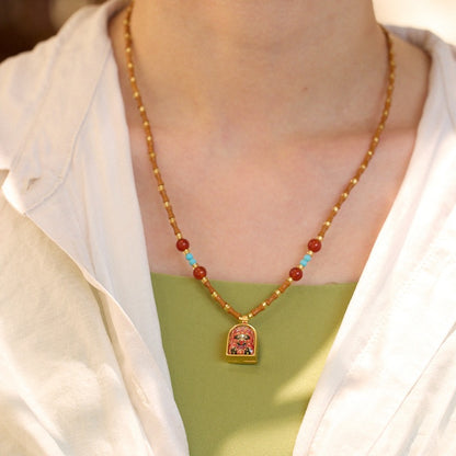 Zaki Lhamo Gau Olive Pit Necklace