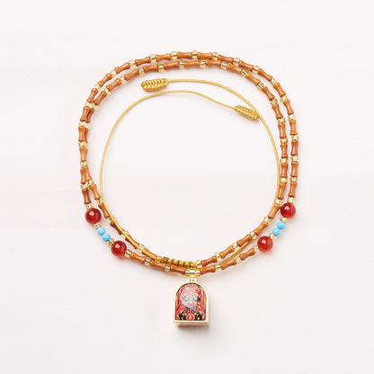 Zaki Lhamo Gau Olive Pit Necklace