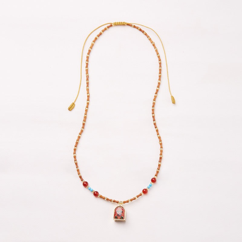 Zaki Lhamo Gau Olive Pit Necklace