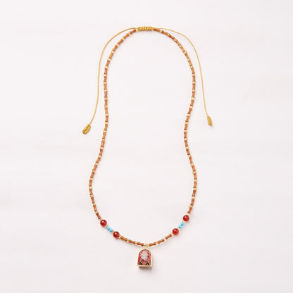 Zaki Lhamo Gau Olive Pit Necklace