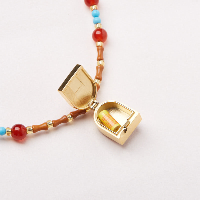 Zaki Lhamo Gau Olive Pit Necklace