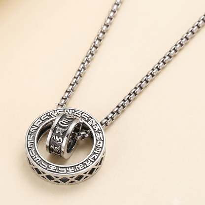 Six-Mantra Peace Buckle Men’s Necklace