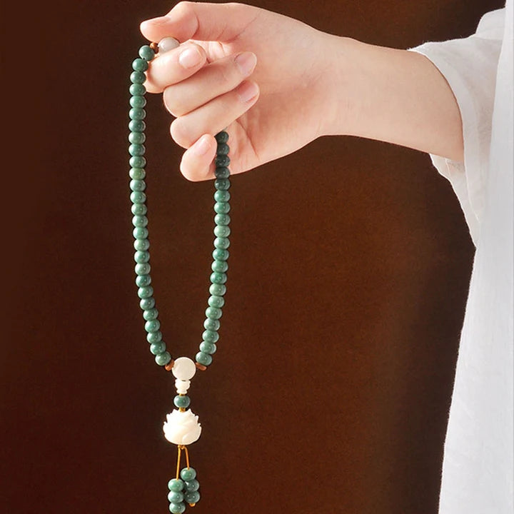 Lotus Cyan Bodhi Seed Success Necklace Bracelet - Fortune & Karma