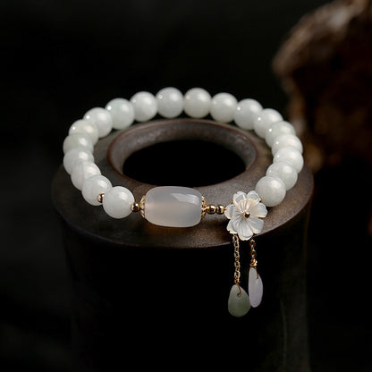 Natural White Jade Luck Bracelet - Fortune & Karma