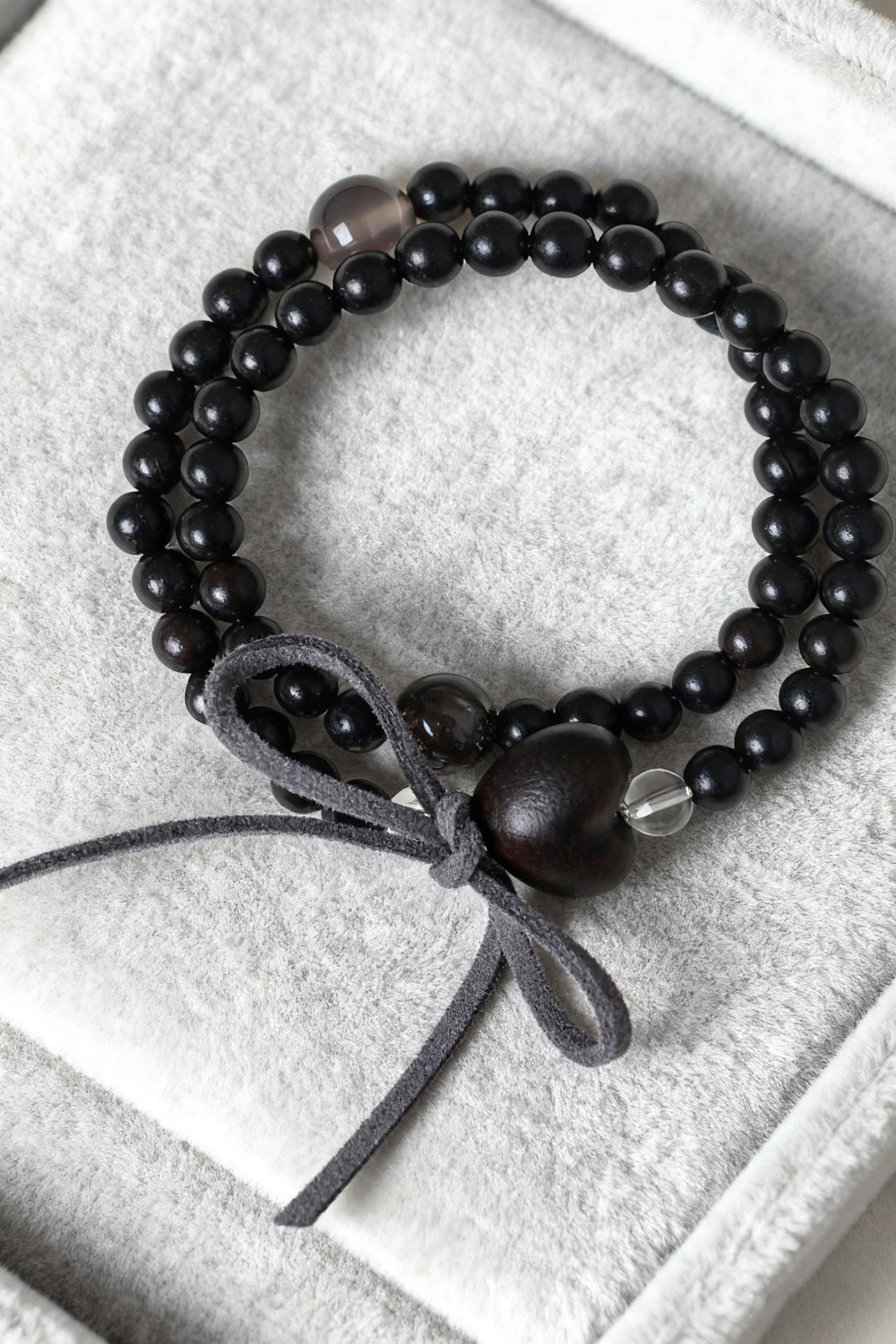 Sandalwood Agate Fortune Bow Bracelet