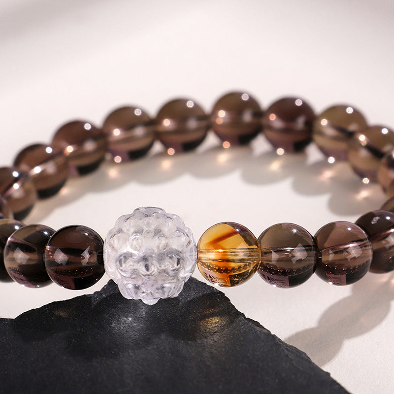 Smoky Quartz Lion Prosperity Bracelet