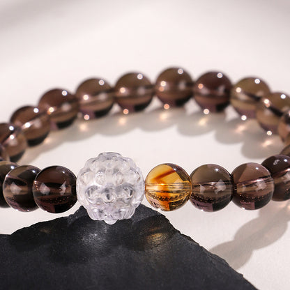 Smoky Quartz Lion Prosperity Bracelet
