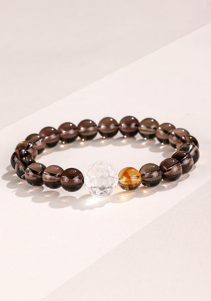 Smoky Quartz Lion Prosperity Bracelet