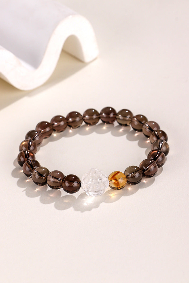 Smoky Quartz Lion Prosperity Bracelet