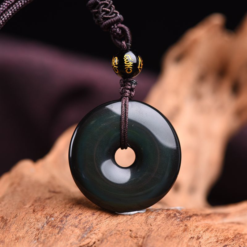 Tibet Obsidian Protection Necklace Pendant - Fortune & Karma